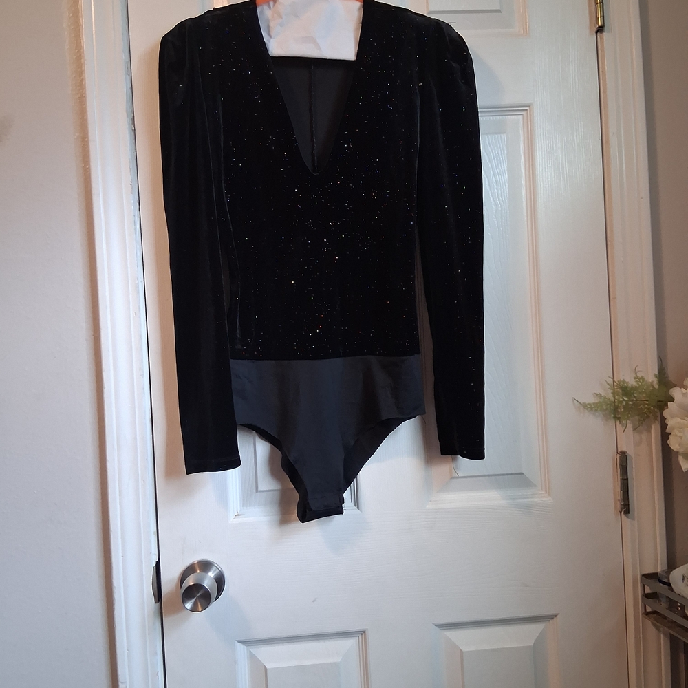 Zara Black Long Sleeve Bodysuit